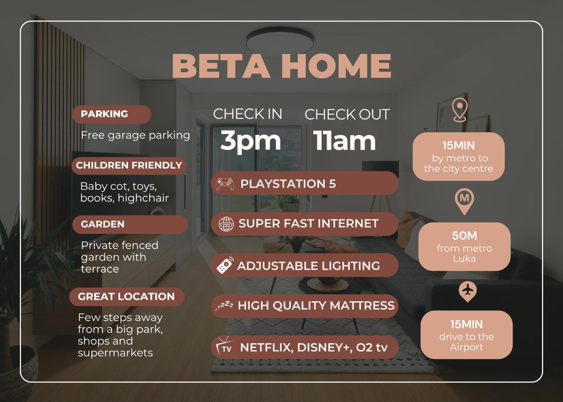 Beta Home - Garage, Air Condition, Garden, At Metro Prag Dış mekan fotoğraf